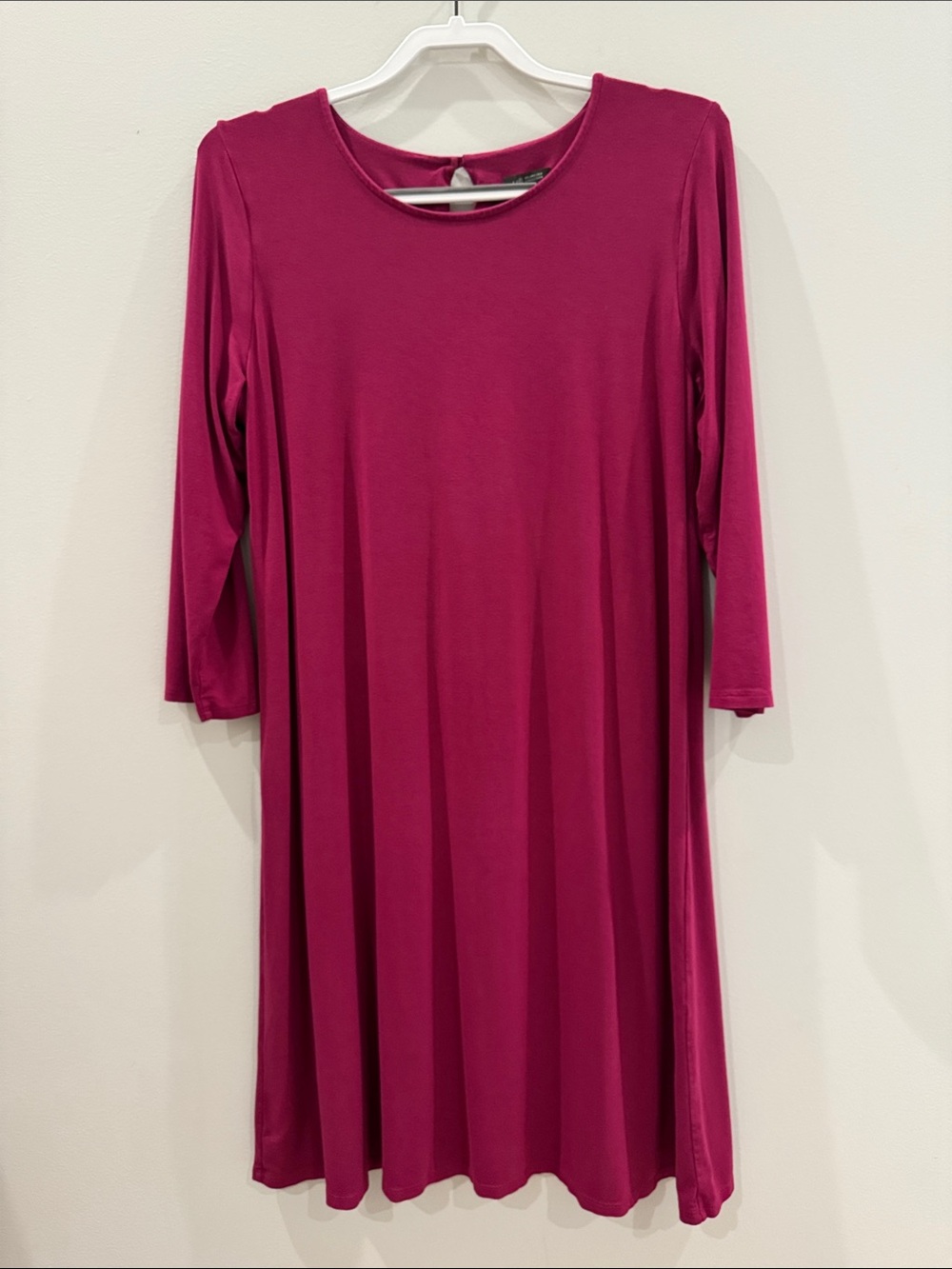 J. Jill Magenta Long Sleeve Swing Dress